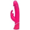 Розовый вибратор-кролик Realistic Dual Density Rechargeable Rabbit Vibrator - 25,5 см.