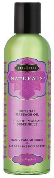 Массажное масло Naturals Island Passion Berry с ароматом тропических фруктов - 59 мл.