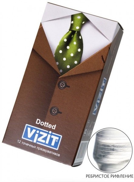 Презервативы с точечками VIZIT Dotted - 12 шт.