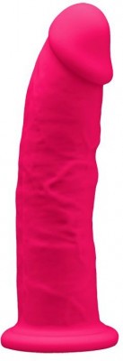 Ярко-розовый фаллоимитатор на присоске MODEL 2 - 15,5 см.