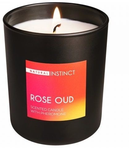 Ароматическая свеча с феромонами Natural Instinct  Роза и уд  - 180 гр.