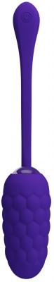 Фиолетовое рельефное перезаряжаемое виброяйцо Marina