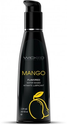 Лубрикант на водной основе с ароматом манго Wicked Aqua Mango - 120 мл.