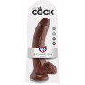 Коричневый фаллоимитатор 9  Cock with Balls - 22,9 см.