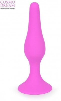 Розовая анальная втулка с ограничителем - 10 см.
