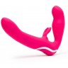 Ярко-розовый безремневой страпон Rechargeable Vibrating Strapless Strap-On