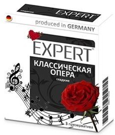 Гладкие презервативы Expert  Классическая опера  - 3 шт.