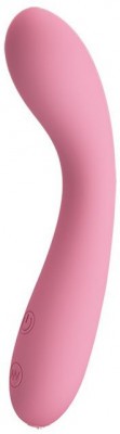 Нежно-розовый изогнутый вибратор Gloria - 16 см.