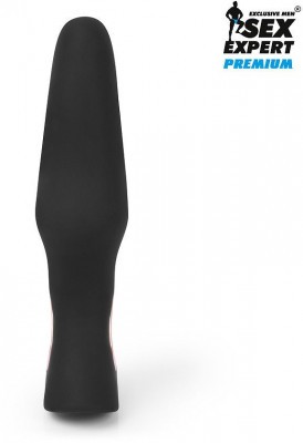 Черная перезаряжаемая анальная втулка - 13,7 см.