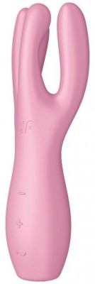 Розовый клиторальный вибромассажер Threesome 3
