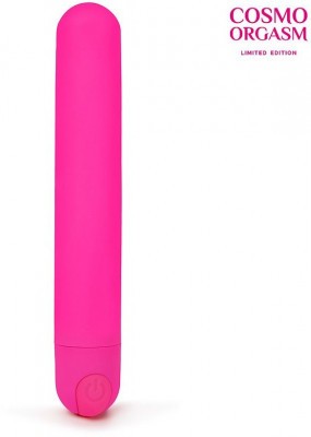 Ярко-розовый классический перезаряжаемый мини-вибратор - 12 см.