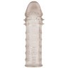 Дымчатая удлиняющая насадка на пенис Extra Texture Sleeve - 16,2 см.