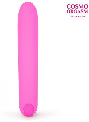 Розовый классический перезаряжаемый мини-вибратор - 12 см.