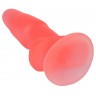 Розовый гелевый анальный стимулятор на присоске - 14 см.