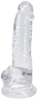 Прозрачный фаллоимитатор на присоске Torrent Jelly Dildo - 20,6 см.