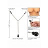 Зажимы для сосков с серебристой цепочкой и утяжелителем Weighted Dual Tier Nipple Clamps