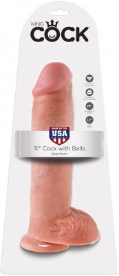 Реалистичный фаллоимитатор на присоске 11 Cock with Balls - 28 см.