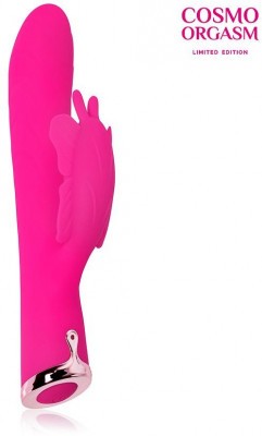 Розовый перезаряжаемый вибратор-кролик с 10 режимами вибрации - 21 см.