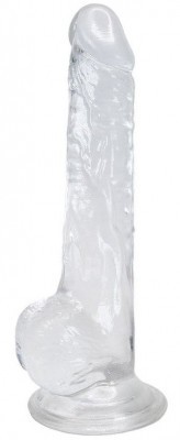 Прозрачный фаллоимитатор на присоске Lusty Jelly Dildo - 18 см.