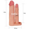 Телесная насадка для двойного проникновения Add 2 Pleasure X Tender Double Penis Sleeve - 20 см.