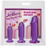 Набор из трех фиолетовых анальных фаллоимитаторов Crystal Jellies Anal Starter Kit