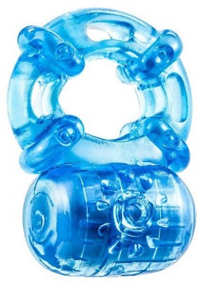 Голубое эрекционное виброкольцо Reusable 5 Function Cock Ring
