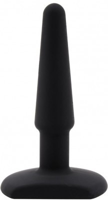 Черная анальная втулка Silicone Butt Plug 4  - 11 см.