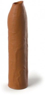 Кофейная насадка-удлинитель Uncut Silicone Penis Enhancer - 17,8 см.