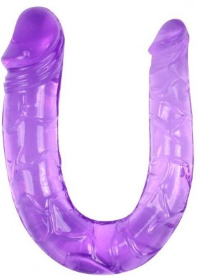 Двухсторонний фаллоимитатор Twin Head Double Dong фиолетового цвета - 29,8 см.