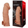 Телесная насадка на фаллос с отверстием для мошонки Cock Sleeve 001 Size L - 17,6 см.