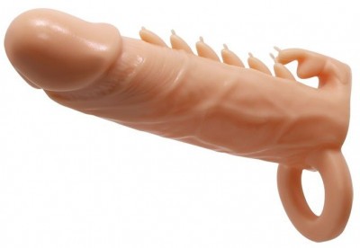 Телесная удлиняющая насадка Penis Sleeve Emmitt - 17 см.