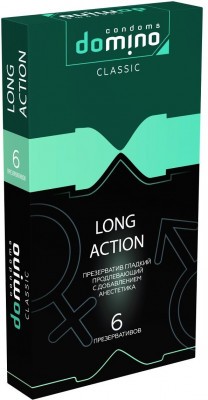 Презервативы с пролонгирующим эффектом DOMINO Classic Long action - 6 шт.