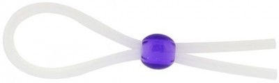 Прозрачное лассо с фиолетовой бусиной SILICONE COCK RING WITH BEAD LAVENDER