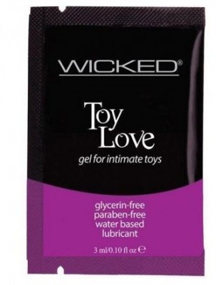 Лубрикант на водной основе для использования с игрушками WICKED Toy Love - 3 мл.