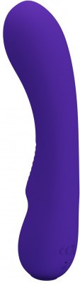 Фиолетовый изогнутый вибратор Matt - 19 см.