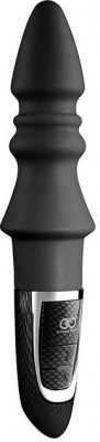 Черный конический анальный вибромассажер-ёлочка JOYFUL PLUG VIBRATOR 5.5INCH - 14 см.