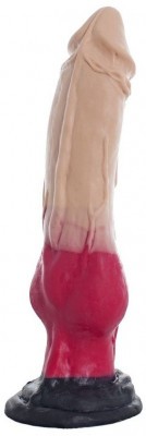 Бежево-розовый фаллоимитатор  Оборотень  - 28 см.