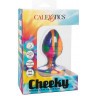 Яркая анальная пробка Cheeky Medium Swirl Tie-Dye Plug - 7,5 см.