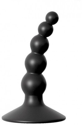 Чёрный фигурный изогнутый анальный стимулятор - 8,5 см.
