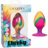 Яркая анальная пробка Cheeky Large Tie-Dye Plug - 9 см.