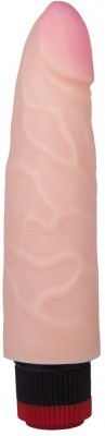 Вибромассажёр-реалистик с розовой головкой - 20,2 см.