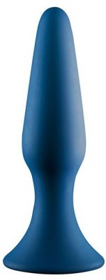 Синяя анальная пробка METAL BALL BUTT PLUG - 15 см.