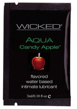 Лубрикант с ароматом сахарного яблока Wicked Aqua Candy Apple - 3 мл.