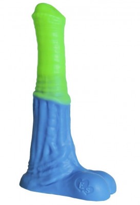 Зелёно-голубой фаллоимитатор  Пегас Medium  - 24 см.