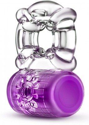 Фиолетовое эрекционное виброкольцо Pleaser Rechargeable C-Ring
