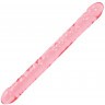 Розовый двухголовый фаллоимитатор Crystal Jellies - 45,7 см.