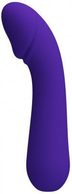 Фиолетовый силиконовый вибратор Cetus для G-точки - 15 см.