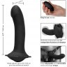 Черный женский страпон с вибрацией Me2 Remote Rumbler - 16,5 см.