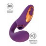 Фиолетовый вибромассажер с клиторальной стимуляцией Megam