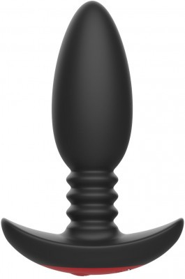 Черная анальная вибропробка Anal Vibrator с пультом ДУ - 13,5 см.